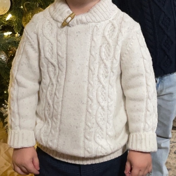 Janie and Jack cable knit shawl collar sweater - Picture 2 of 8